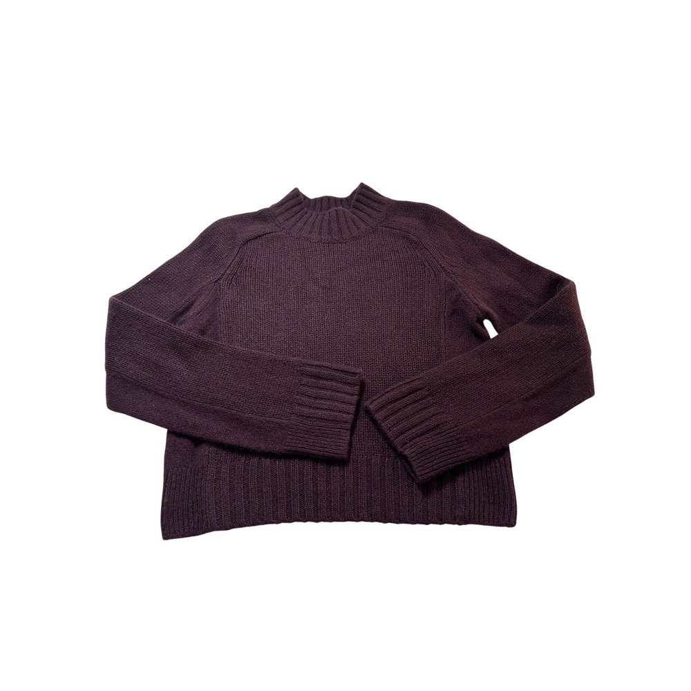 Vince Cashmere Sweater Women S Plum Excellent Mock Neck Raglan Ribbed Knit